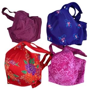 Cacique 38G Bras lot of 4 Colorful Lightly Padded Underwire Adjustable Straps